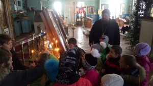 Храм Богоявления Господня станицы Калининской посетили школьники